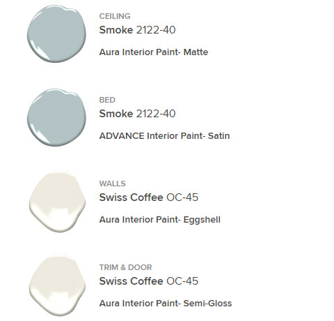 Sky Blue White Bedroom diy 5thwall samples