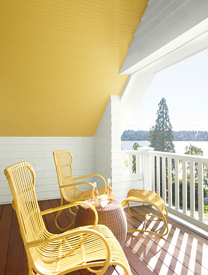 yellow outdoor seating